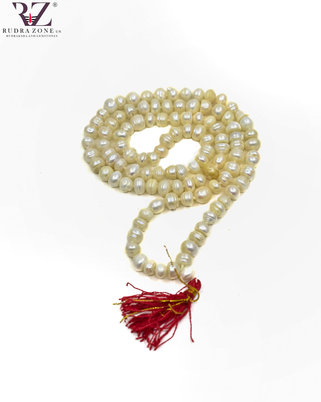 Real/Sacha White Pearl/Moti Rosary Mala