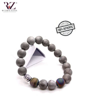 Load image into Gallery viewer, Dozi Matte Gray Stone Bracelet
