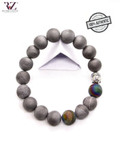 Load image into Gallery viewer, Dozi Matte Gray Stone Bracelet
