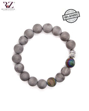 Load image into Gallery viewer, Dozi Matte Gray Stone Bracelet
