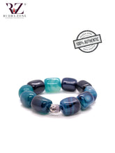 Load image into Gallery viewer, Blue Tumble Stone Bracelet
