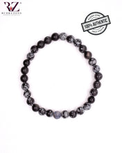 Load image into Gallery viewer, Snowflake Obsidian Stone Bracelet
